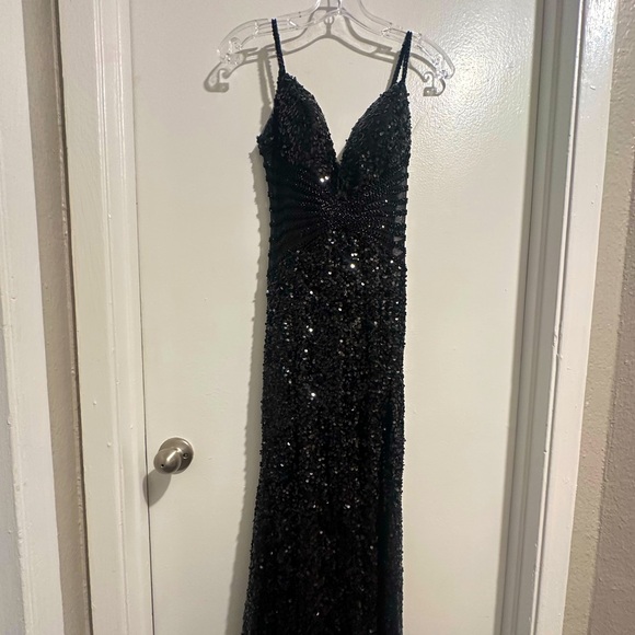 Colors Dress Black Sequin Gown
